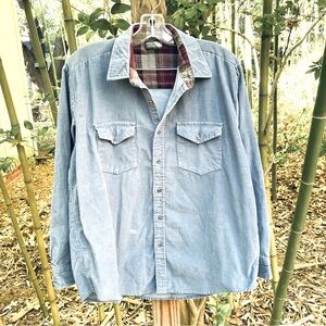 Men’s vintage blue corduroy Shirt L